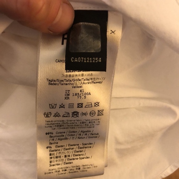 FENDI Dress Shirt with Logo Appliqués - Picture 8 of 9